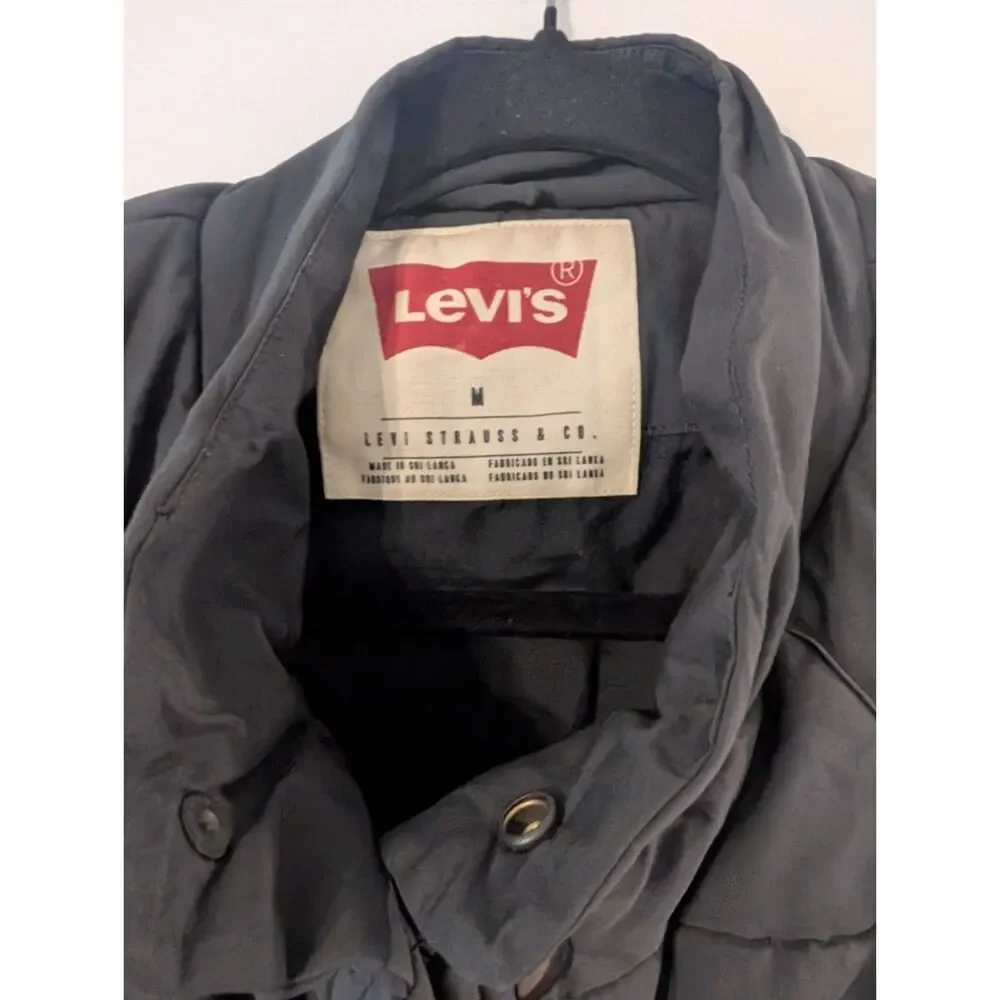 Levi's Men's Quilted Puffer Vest Size M Black Western Snap Front